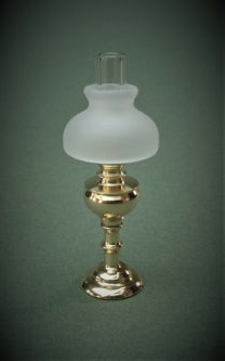 Brass Table Lamp, Frosted Shade