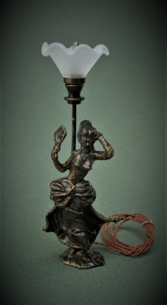 Bronze Lady Fluted Shade Lamp